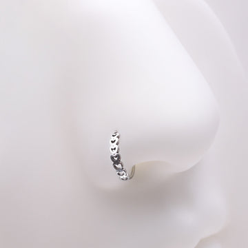 Detail View 1 of Hollow Heart Infinite Steel Bendable Hoop Ring